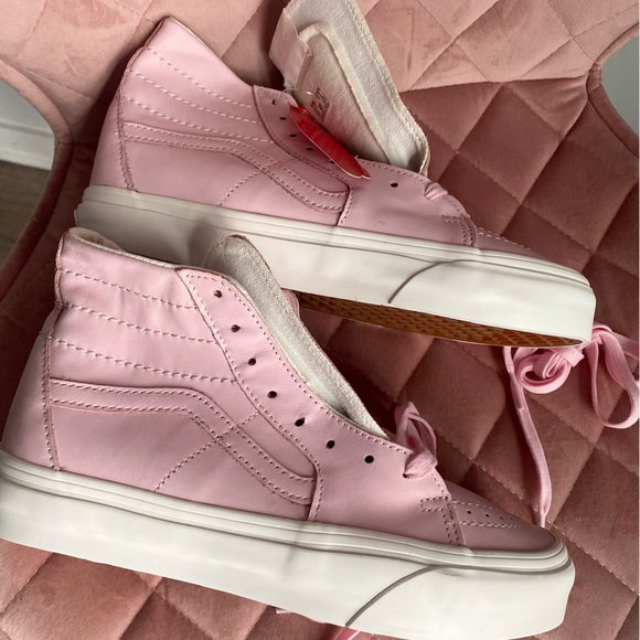 Vans Other - New Vans Sk8- Hi Pink White Sole Men’s Size 6.5 Women’s Size 8 NWT New with Tag